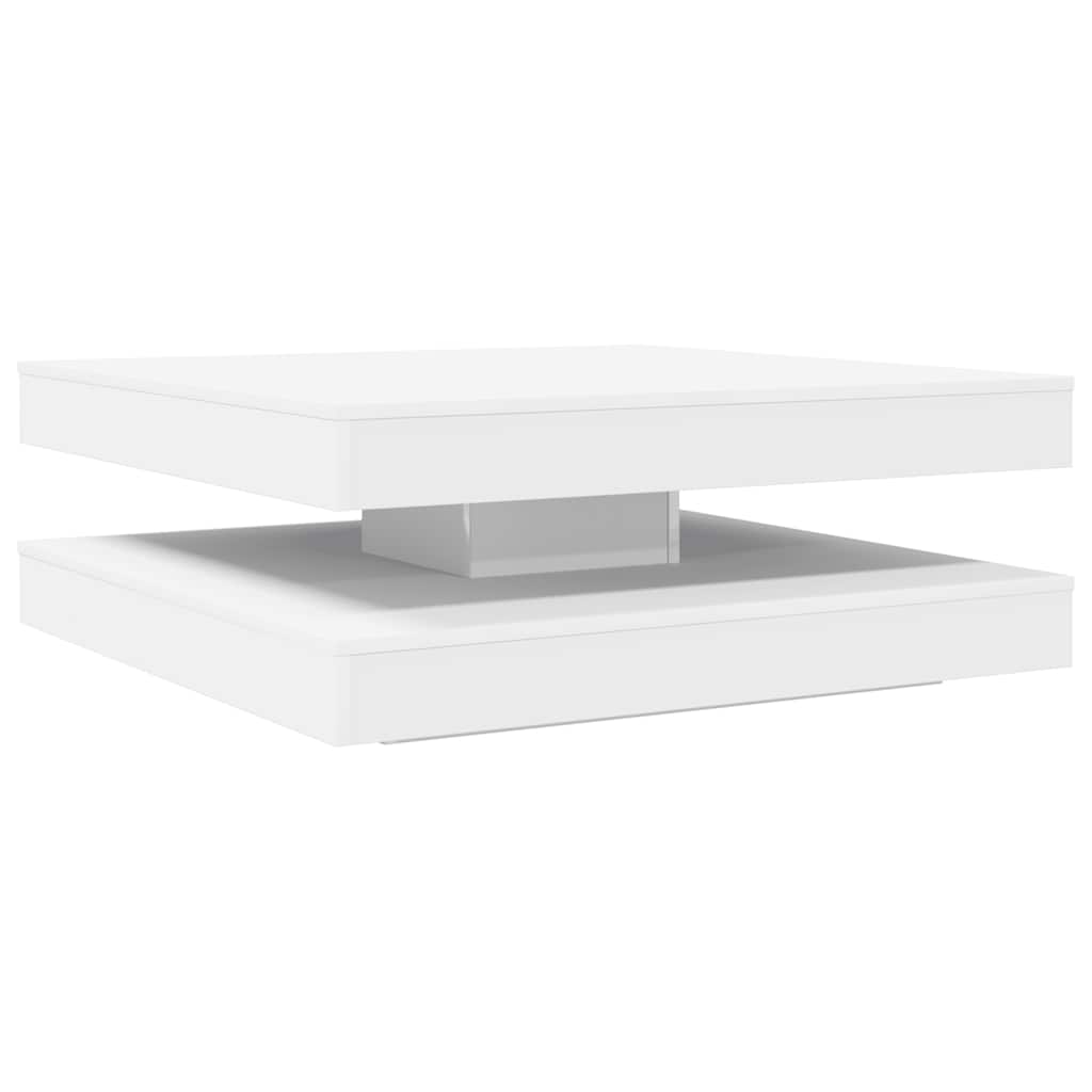 Konferenční Stolek Otočný O 360º Bílý 90X90X34,5 Cm