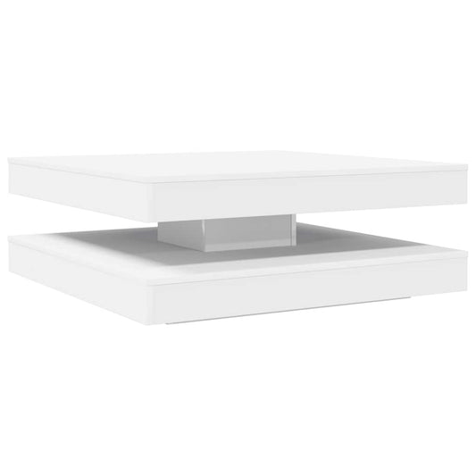 Konferenční Stolek Otočný O 360º Bílý 90X90X34,5 Cm