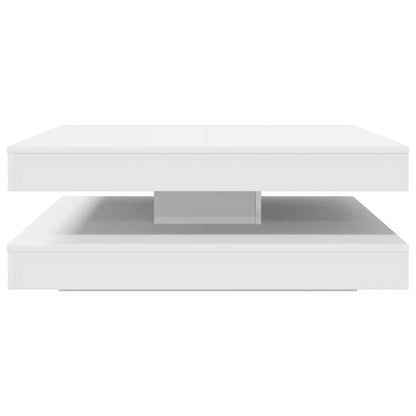 Konferenční Stolek Otočný O 360º Bílý 90X90X34,5 Cm