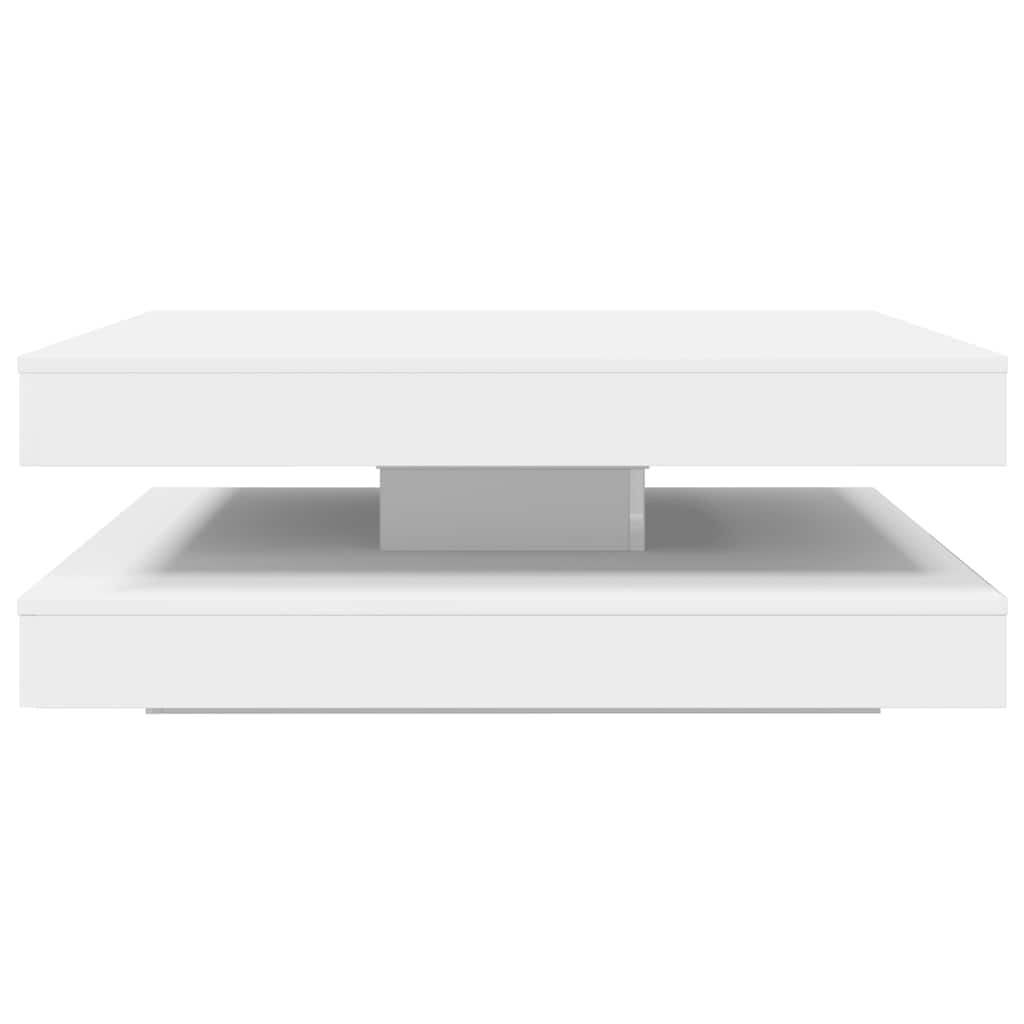 Konferenční Stolek Otočný O 360º Bílý 90X90X34,5 Cm