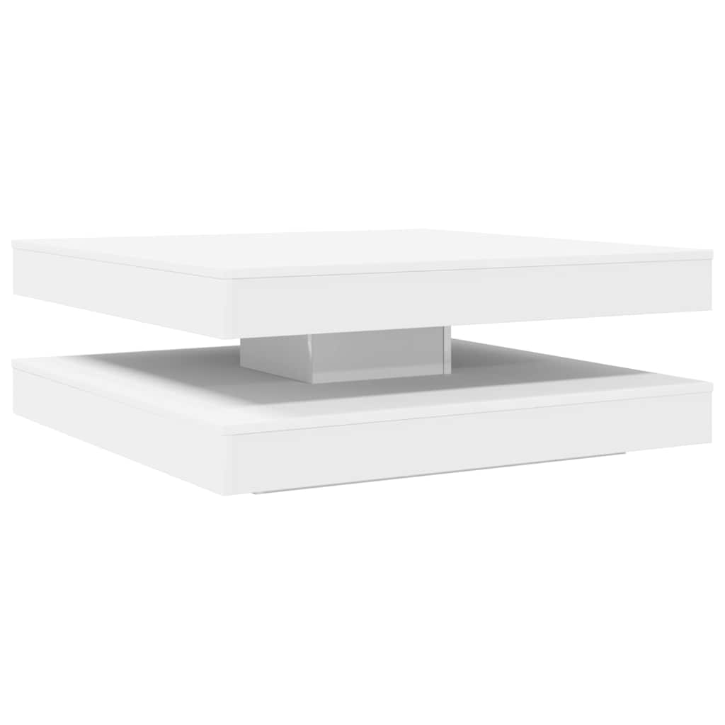 Konferenční Stolek Otočný O 360º Bílý 90X90X34,5 Cm