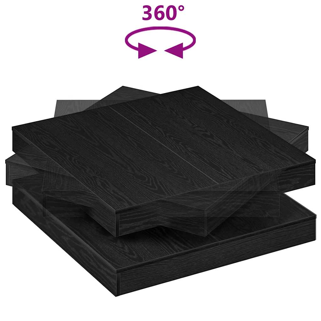 Konferenční Stolek Otočný O 360º Černý Dub 90X90X34,5 Cm