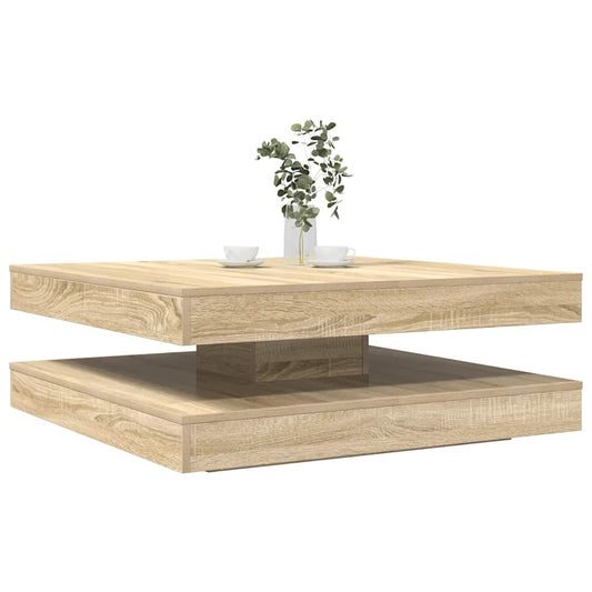 Konferenční Stolek Otočný O 360º Dub Sonoma 90X90X34,5 Cm