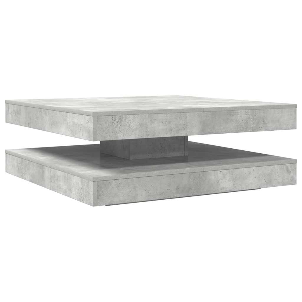 Konferenční Stolek Otočný O 360º Betonově Šedý 90X90X34,5 Cm