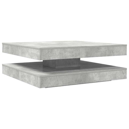 Konferenční Stolek Otočný O 360º Betonově Šedý 90X90X34,5 Cm