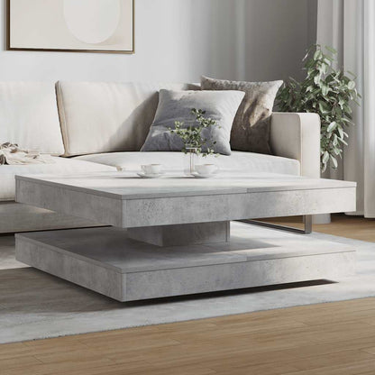 Konferenční Stolek Otočný O 360º Betonově Šedý 90X90X34,5 Cm