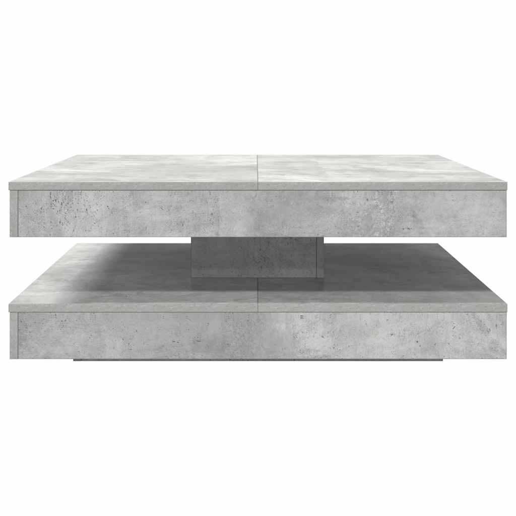 Konferenční Stolek Otočný O 360º Betonově Šedý 90X90X34,5 Cm