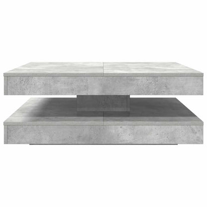 Konferenční Stolek Otočný O 360º Betonově Šedý 90X90X34,5 Cm