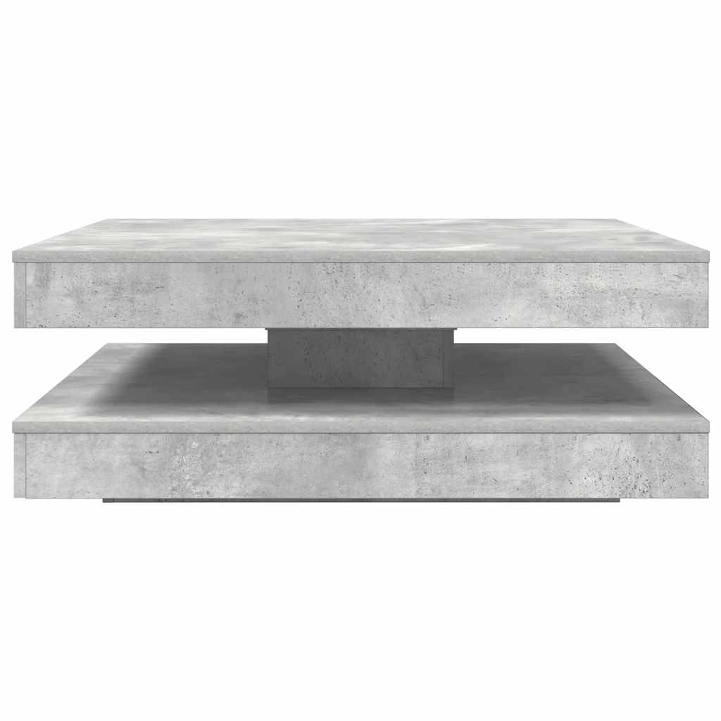 Konferenční Stolek Otočný O 360º Betonově Šedý 90X90X34,5 Cm