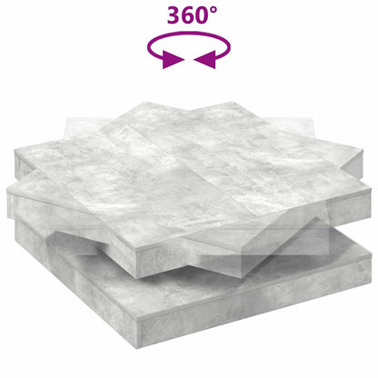 Konferenční Stolek Otočný O 360º Betonově Šedý 90X90X34,5 Cm