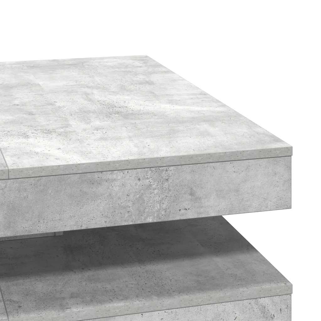 Konferenční Stolek Otočný O 360º Betonově Šedý 90X90X34,5 Cm
