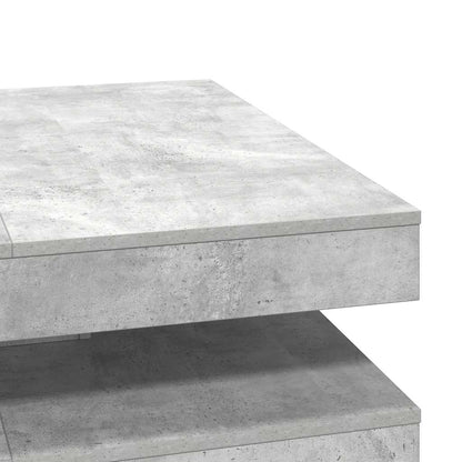 Konferenční Stolek Otočný O 360º Betonově Šedý 90X90X34,5 Cm