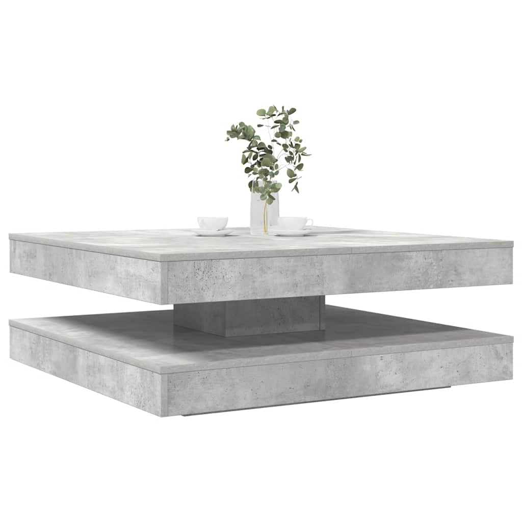 Konferenční Stolek Otočný O 360º Betonově Šedý 90X90X34,5 Cm