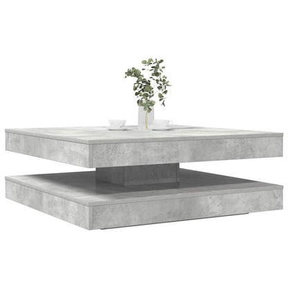 Konferenční Stolek Otočný O 360º Betonově Šedý 90X90X34,5 Cm