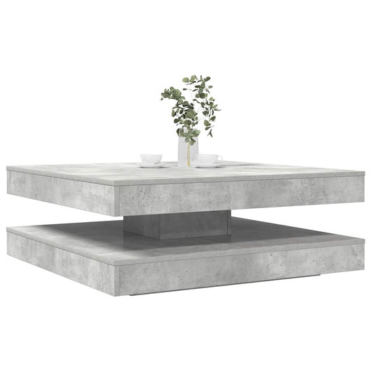 Konferenční Stolek Otočný O 360º Betonově Šedý 90X90X34,5 Cm