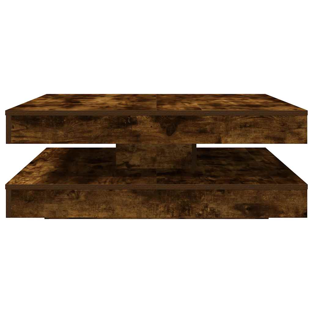 Konferenční Stolek Otočný O 360º Kouřový Dub 90X90X34,5 Cm