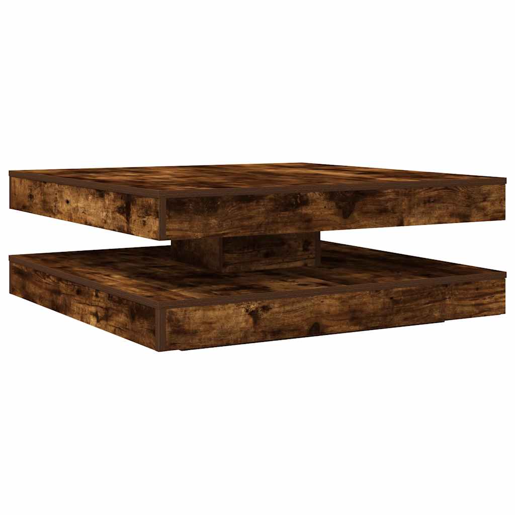 Konferenční Stolek Otočný O 360º Kouřový Dub 90X90X34,5 Cm