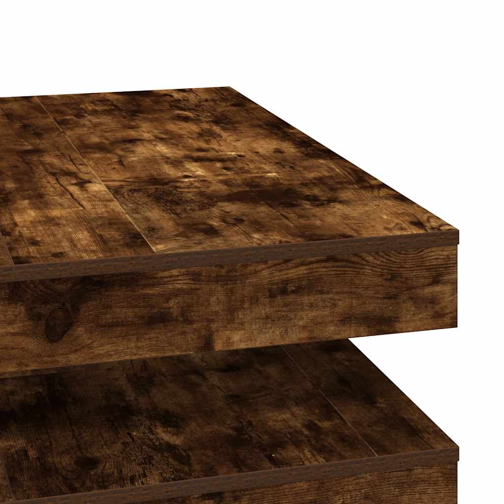 Konferenční Stolek Otočný O 360º Kouřový Dub 90X90X34,5 Cm
