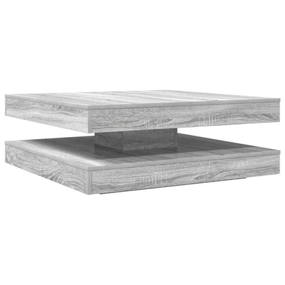 Konferenční Stolek Otočný O 360º Šedý Sonoma 90X90X34,5 Cm