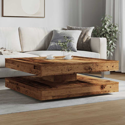 Konferenční Stolek Otočný O 360º Old Wood 90X90X34,5 Cm