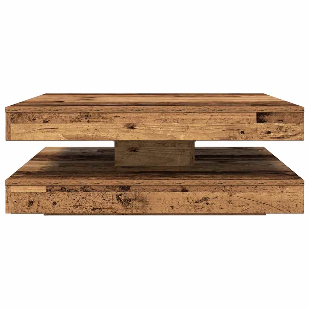 Konferenční Stolek Otočný O 360º Old Wood 90X90X34,5 Cm