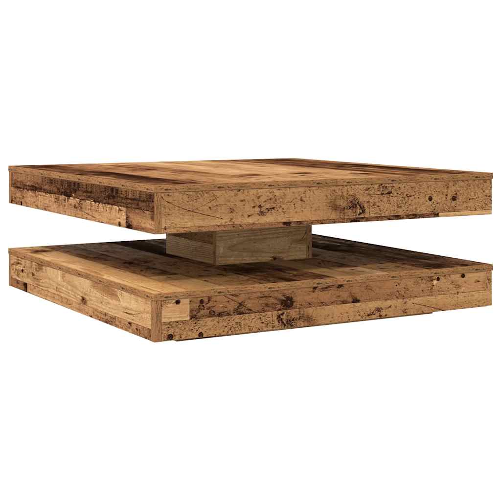 Konferenční Stolek Otočný O 360º Old Wood 90X90X34,5 Cm