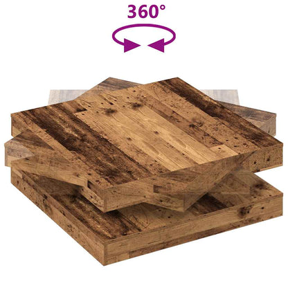 Konferenční Stolek Otočný O 360º Old Wood 90X90X34,5 Cm