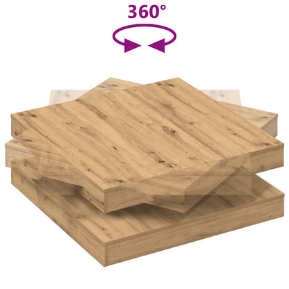 Konferenční Stolek Otočný O 360º Dub Artisan 90X90X34,5 Cm