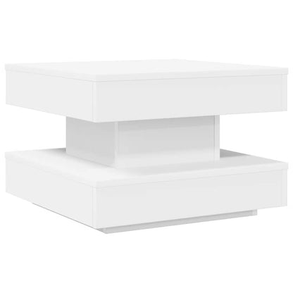 Konferenční Stolek Otočný O 360º Bílý 50 X 50 X 34,5 Cm