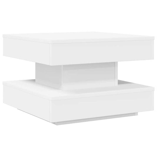 Konferenční Stolek Otočný O 360º Bílý 50 X 50 X 34,5 Cm