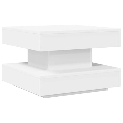 Konferenční Stolek Otočný O 360º Bílý 50 X 50 X 34,5 Cm