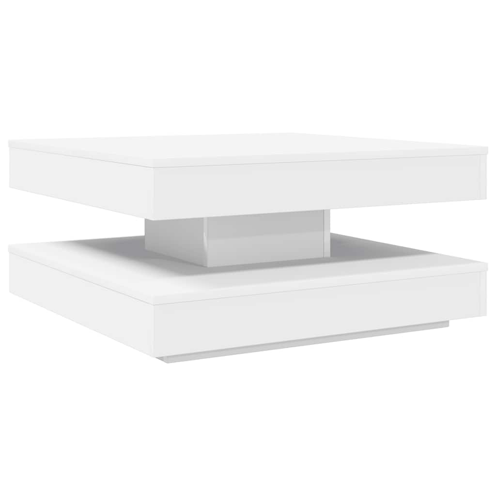 Konferenční Stolek Otočný O 360º Bílý 70 X 70 X 34,5 Cm