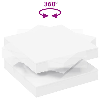 Konferenční Stolek Otočný O 360º Bílý 70 X 70 X 34,5 Cm