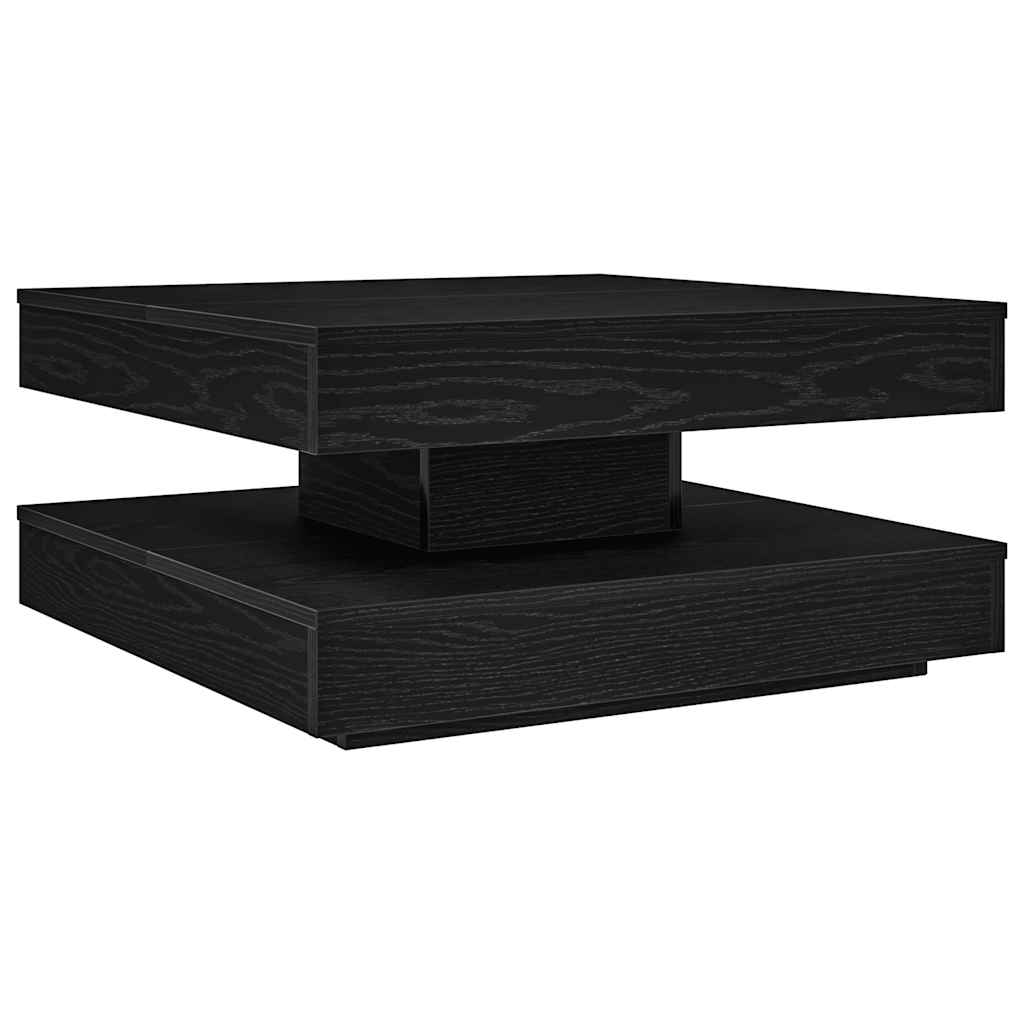 Konferenční Stolek Otočný O 360º Černý 70 X 70 X 34,5 Cm