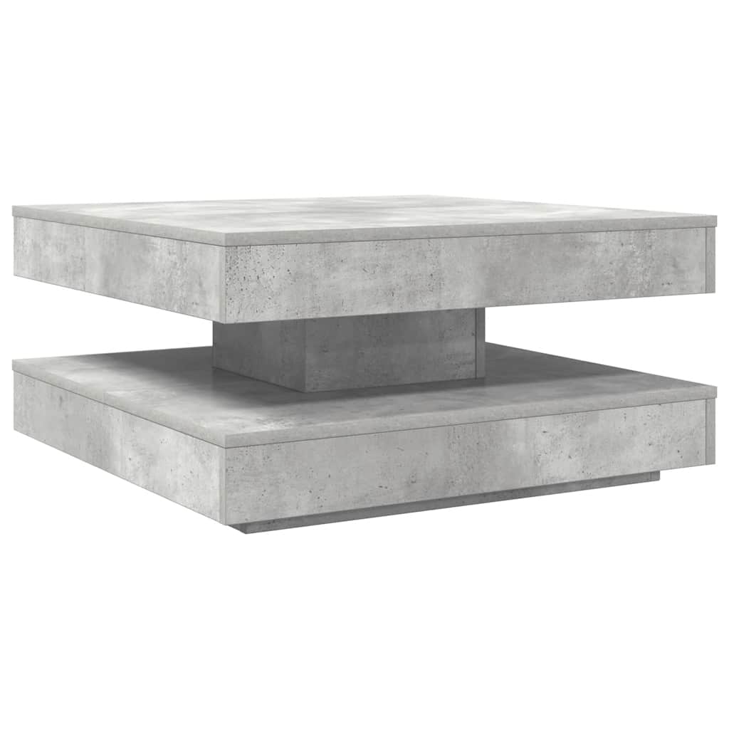 Konferenční Stolek Otočný O 360º Betonově Šedý 70X70X34,5 Cm