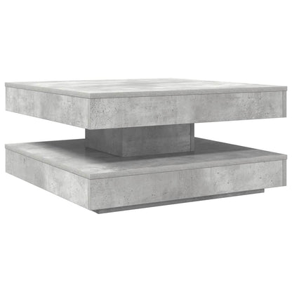 Konferenční Stolek Otočný O 360º Betonově Šedý 70X70X34,5 Cm