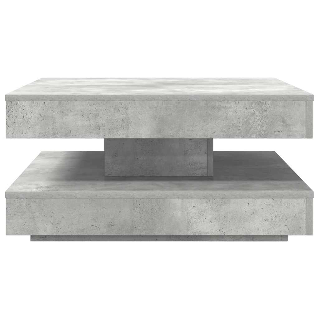 Konferenční Stolek Otočný O 360º Betonově Šedý 70X70X34,5 Cm