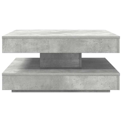 Konferenční Stolek Otočný O 360º Betonově Šedý 70X70X34,5 Cm