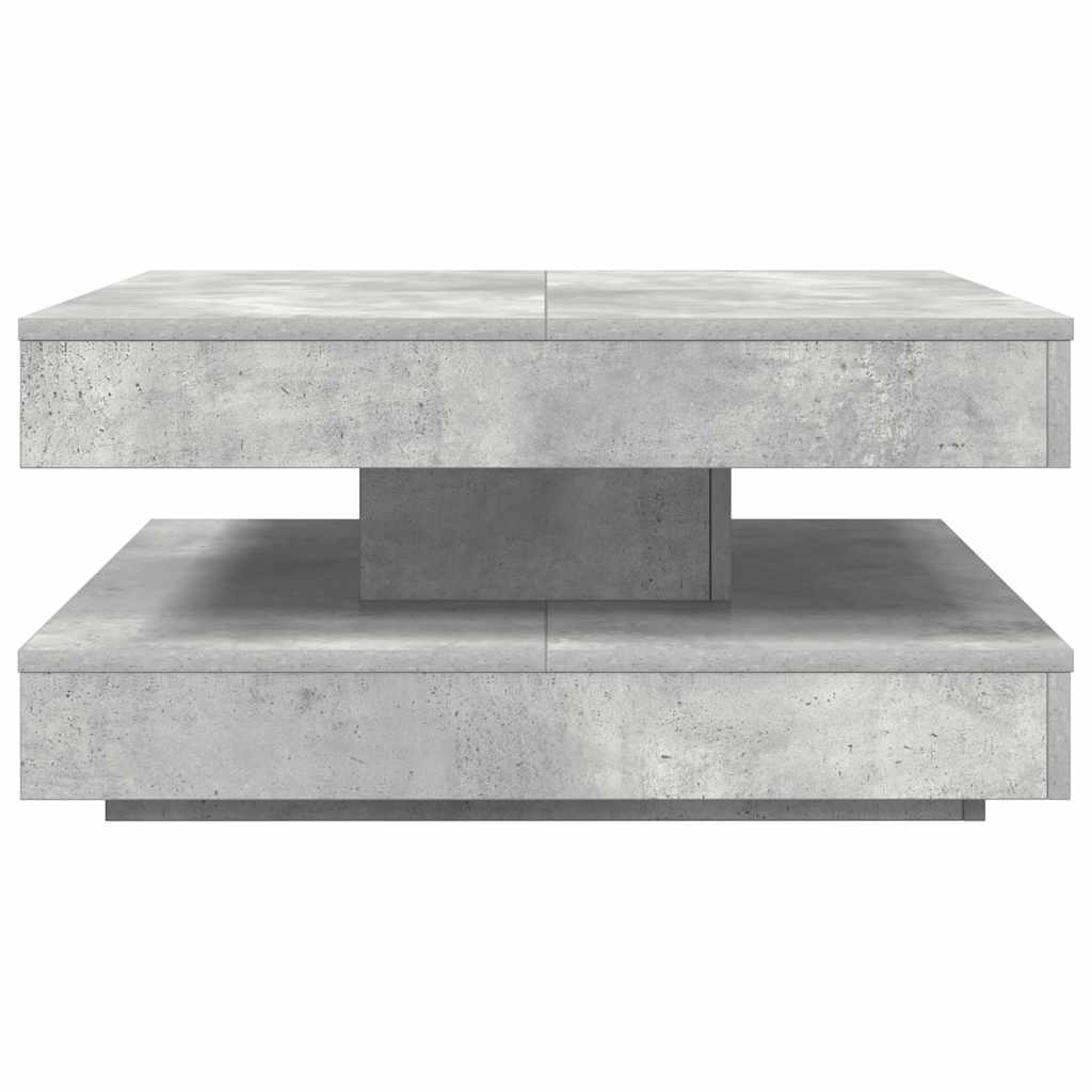 Konferenční Stolek Otočný O 360º Betonově Šedý 70X70X34,5 Cm