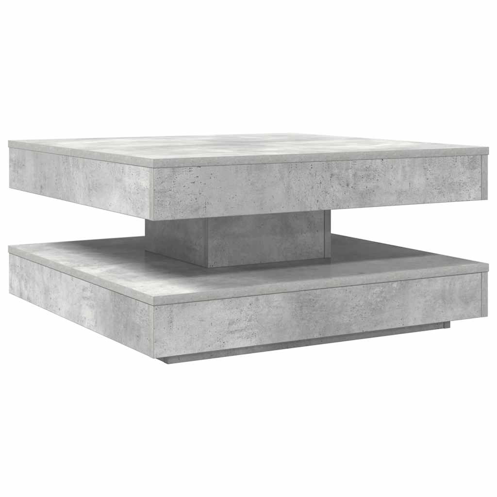 Konferenční Stolek Otočný O 360º Betonově Šedý 70X70X34,5 Cm