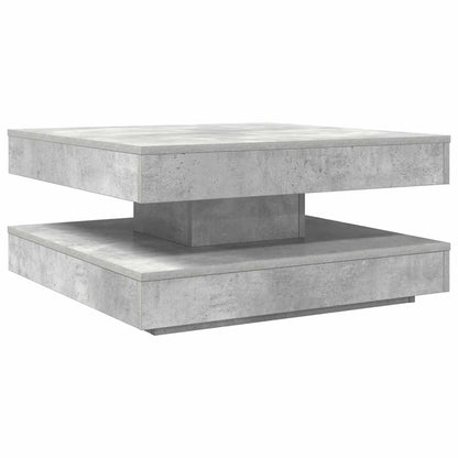 Konferenční Stolek Otočný O 360º Betonově Šedý 70X70X34,5 Cm