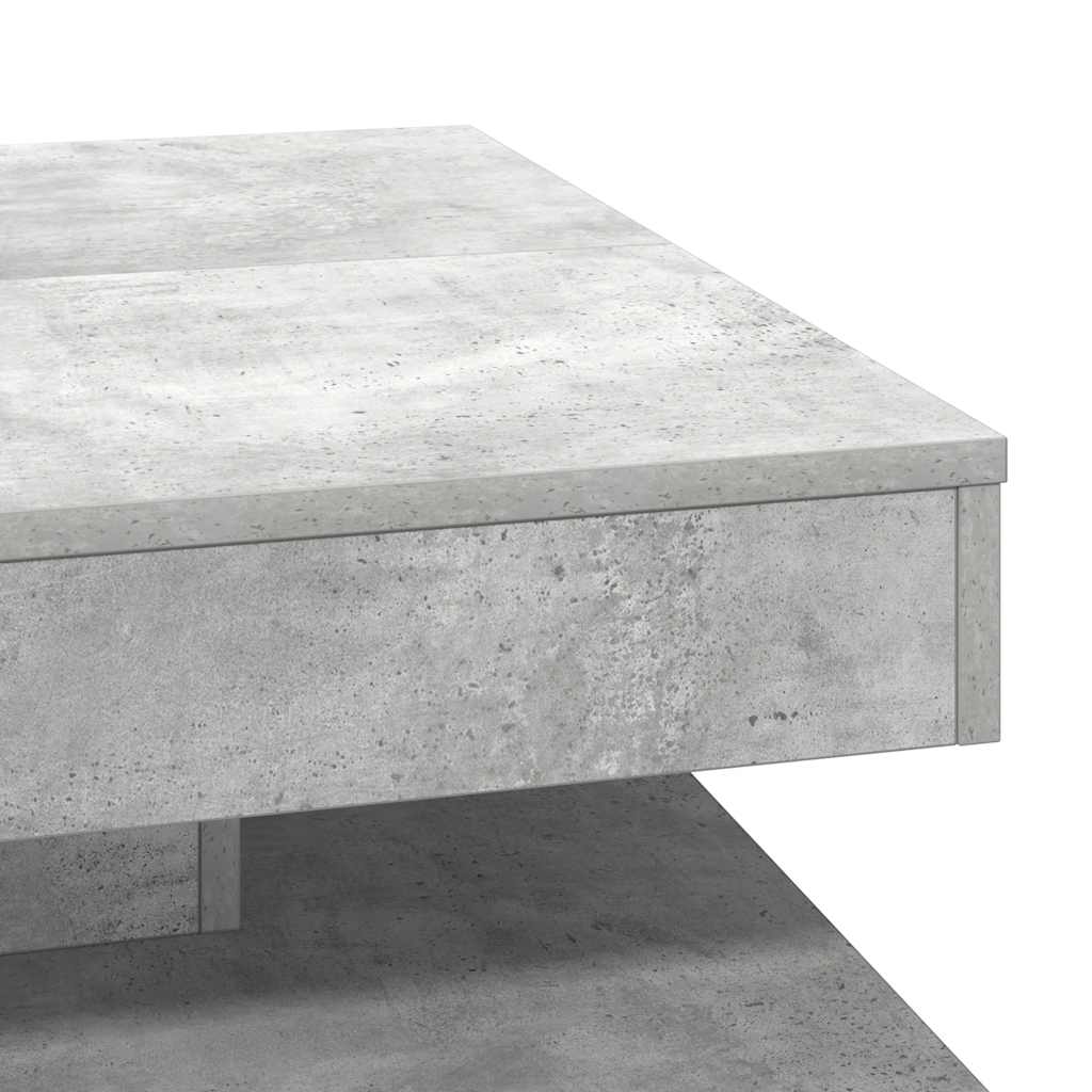 Konferenční Stolek Otočný O 360º Betonově Šedý 70X70X34,5 Cm