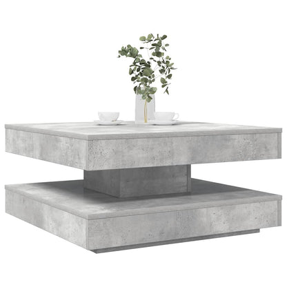 Konferenční Stolek Otočný O 360º Betonově Šedý 70X70X34,5 Cm