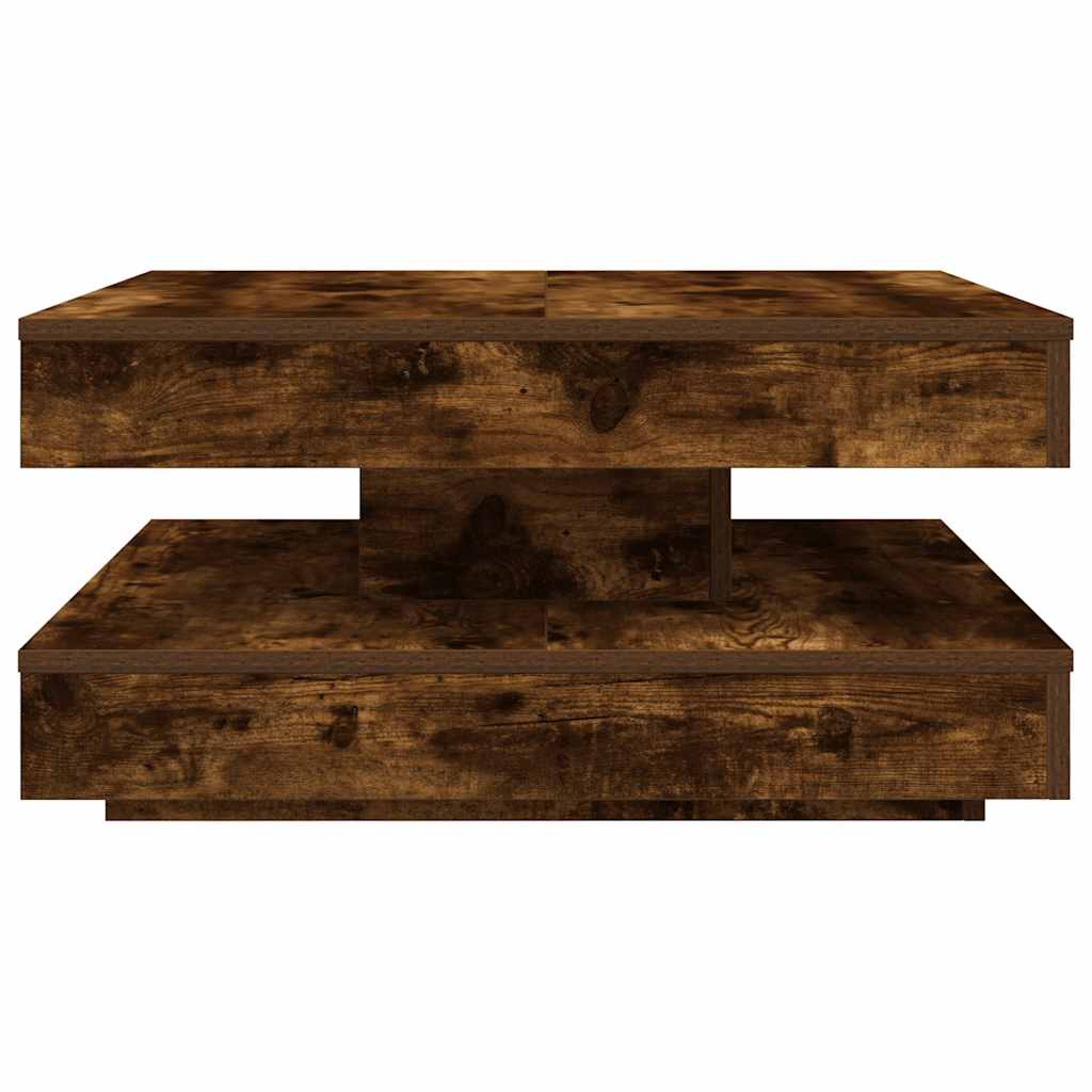 Konferenční Stolek Otočný O 360º Kouřový Dub 70 X 70 X 34,5 Cm