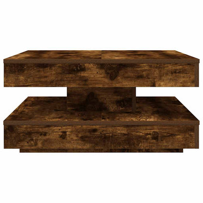 Konferenční Stolek Otočný O 360º Kouřový Dub 70 X 70 X 34,5 Cm