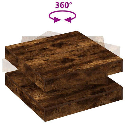 Konferenční Stolek Otočný O 360º Kouřový Dub 70 X 70 X 34,5 Cm