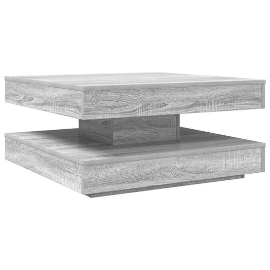 Konferenční Stolek Otočný O 360º Šedý Sonoma 70 X 70 X 34,5 Cm