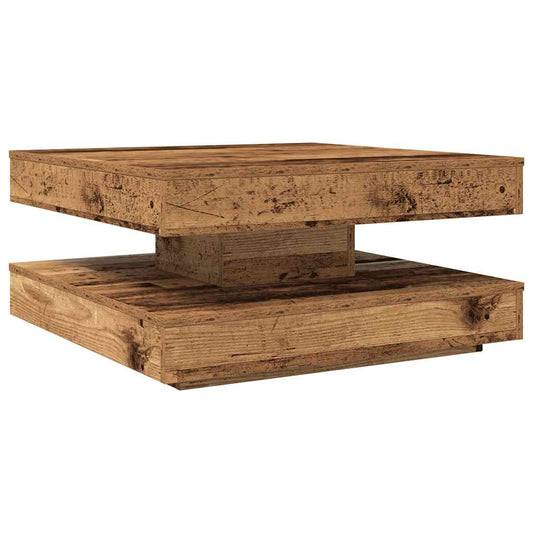 Konferenční Stolek Otočný O 360º Old Wood 70 X 70 X 34,5 Cm