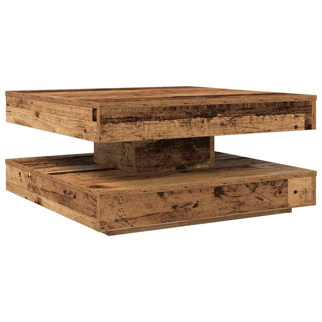 Konferenční Stolek Otočný O 360º Old Wood 70 X 70 X 34,5 Cm