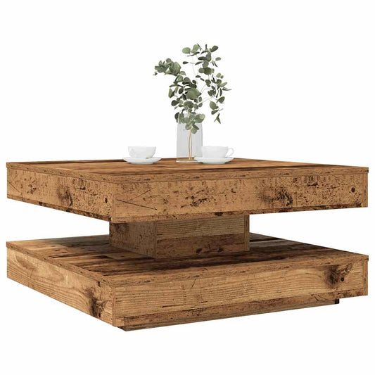 Konferenční Stolek Otočný O 360º Old Wood 70 X 70 X 34,5 Cm